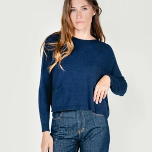 MAGLIA CORTA CON TASCHE BLU