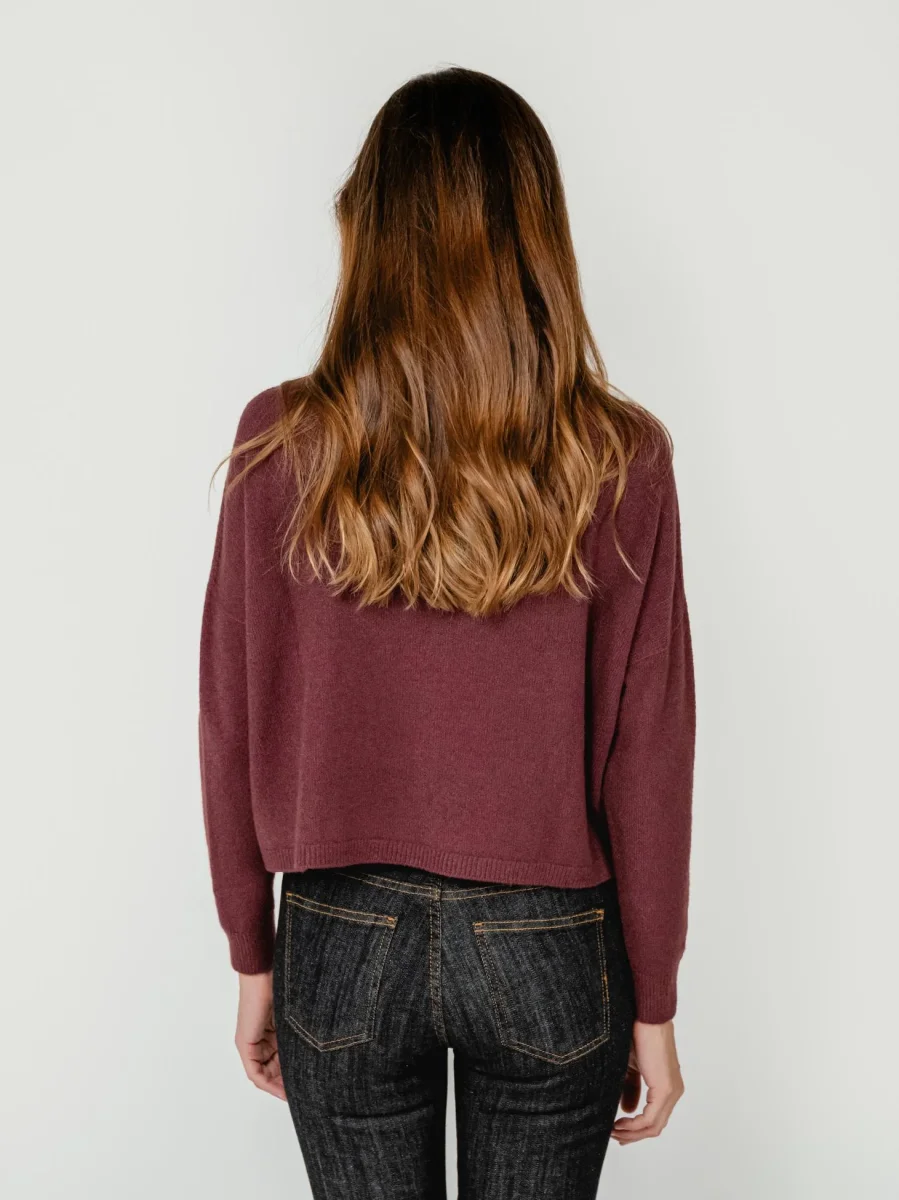 MAGLIA CORTA CON TASCHE BORDEAUX - immagine 4