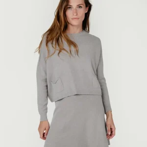 MAGLIA CORTA CON TASCHE TORTORA