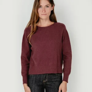 MAGLIA GIROCOLLO CON FONDO ASSIMETRICO BORDEAUX