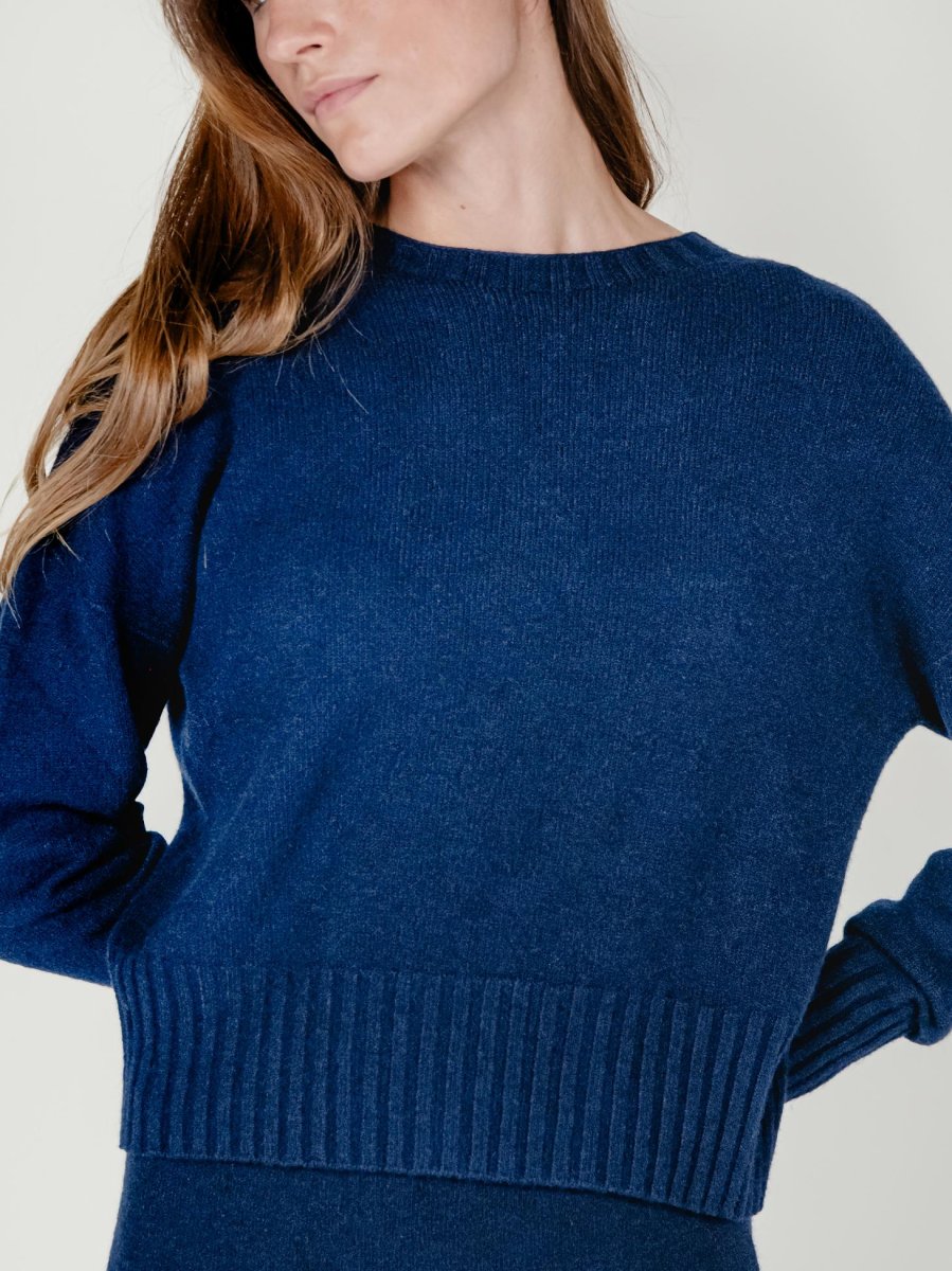 MAGLIA GIROCOLLO CORTA BLU - immagine 5