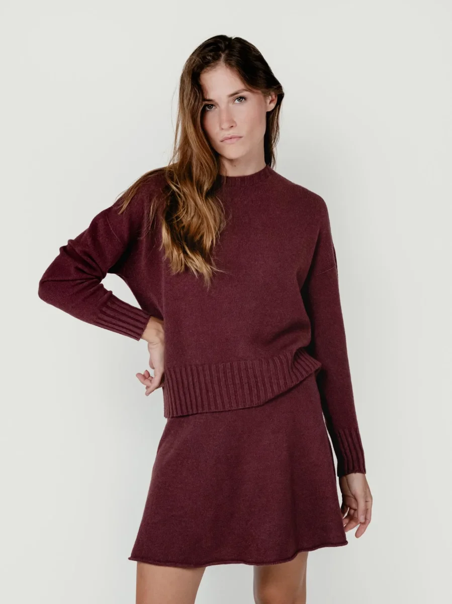 MAGLIA GIROCOLLO CORTA BORDEAUX