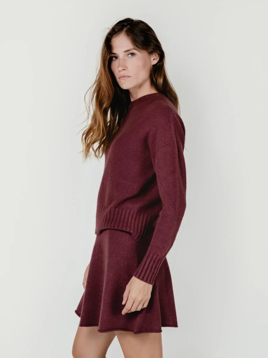 MAGLIA GIROCOLLO CORTA BORDEAUX - immagine 3