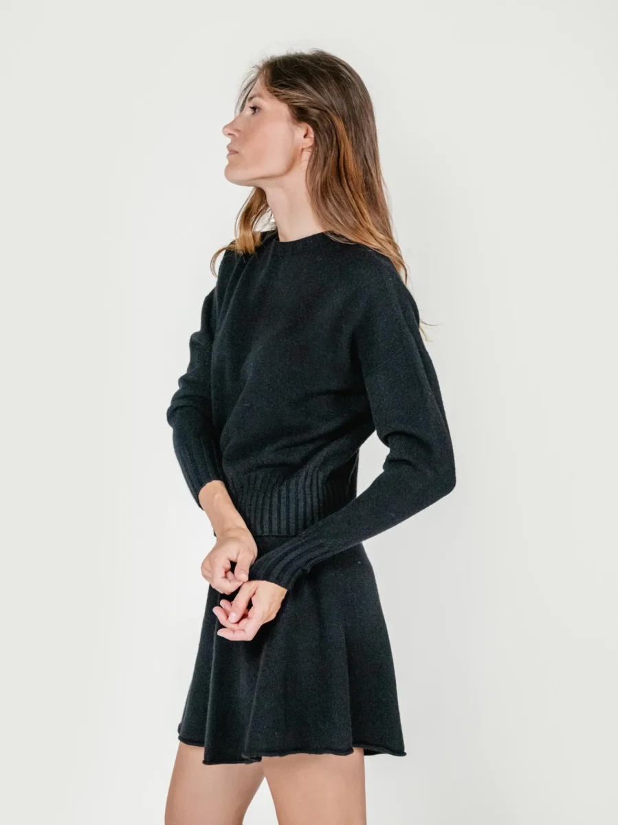 MAGLIA GIROCOLLO CORTA NERO - immagine 3