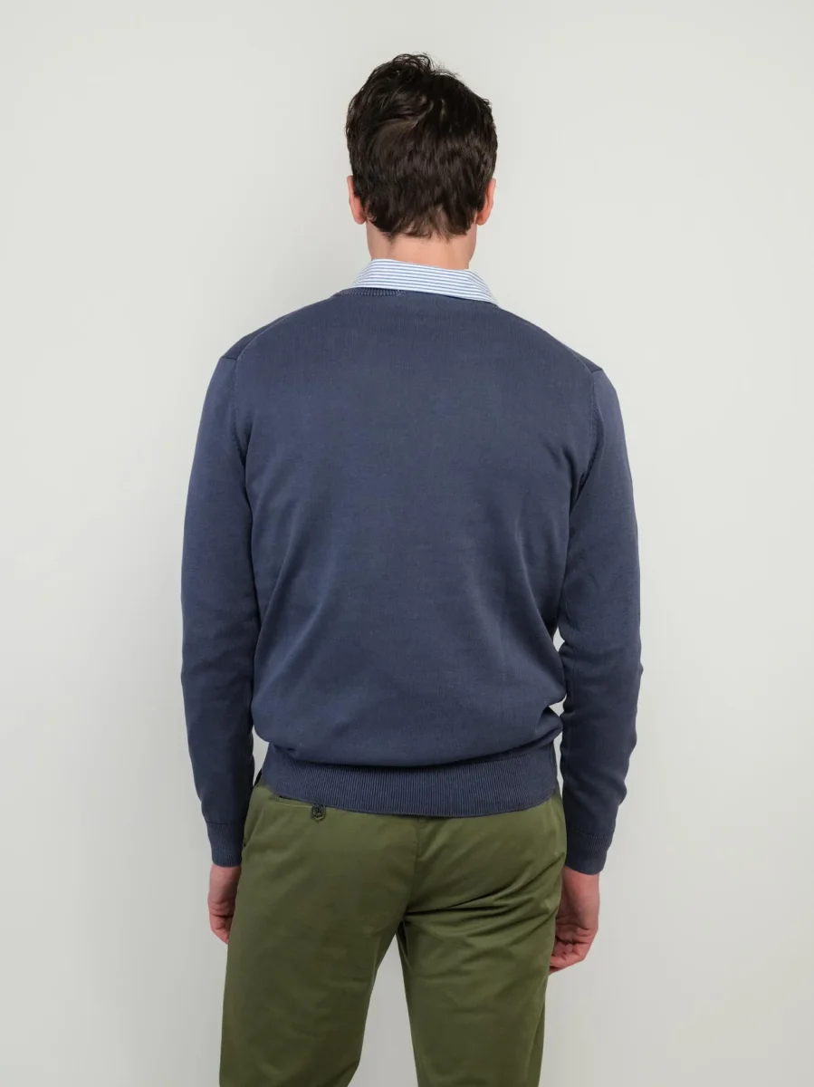 MAGLIA GIROCOLLO IN COTONE RASATO BLUETTE - immagine 4