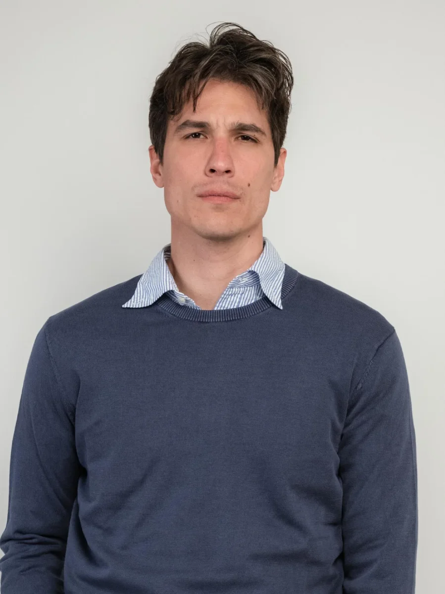 MAGLIA GIROCOLLO IN COTONE RASATO BLUETTE - immagine 5