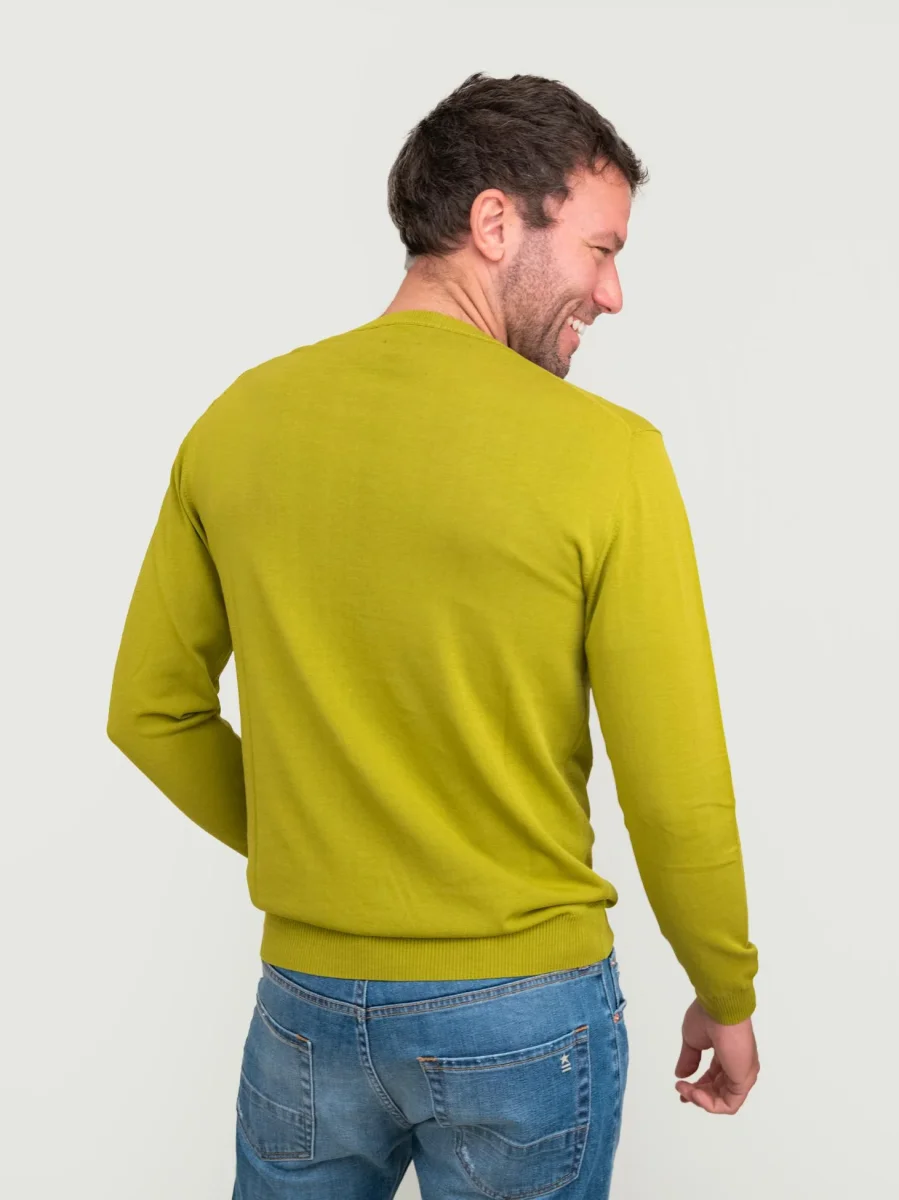 MAGLIA GIROCOLLO IN COTONE VERDE - immagine 4