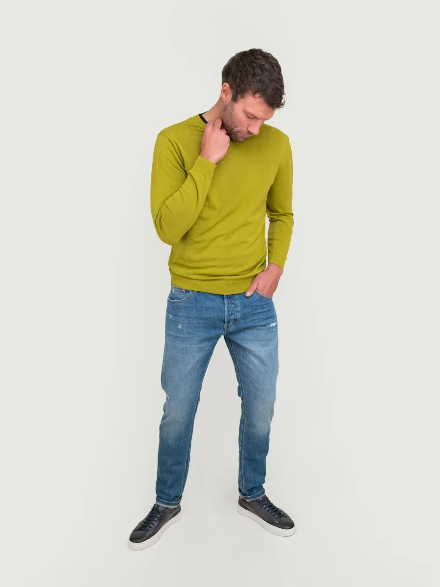 MAGLIA GIROCOLLO IN COTONE VERDE - immagine 5