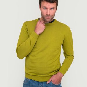 MAGLIA GIROCOLLO IN COTONE VERDE