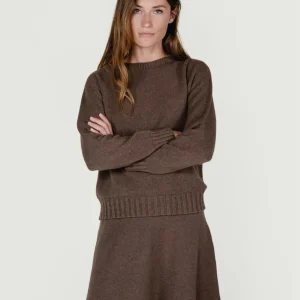 MAGLIA GIROCOLLO TABACCO