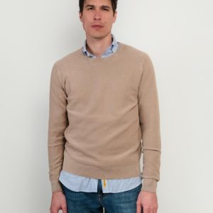 MAGLIA IN COTONE GRANA DI RISO BEIGE