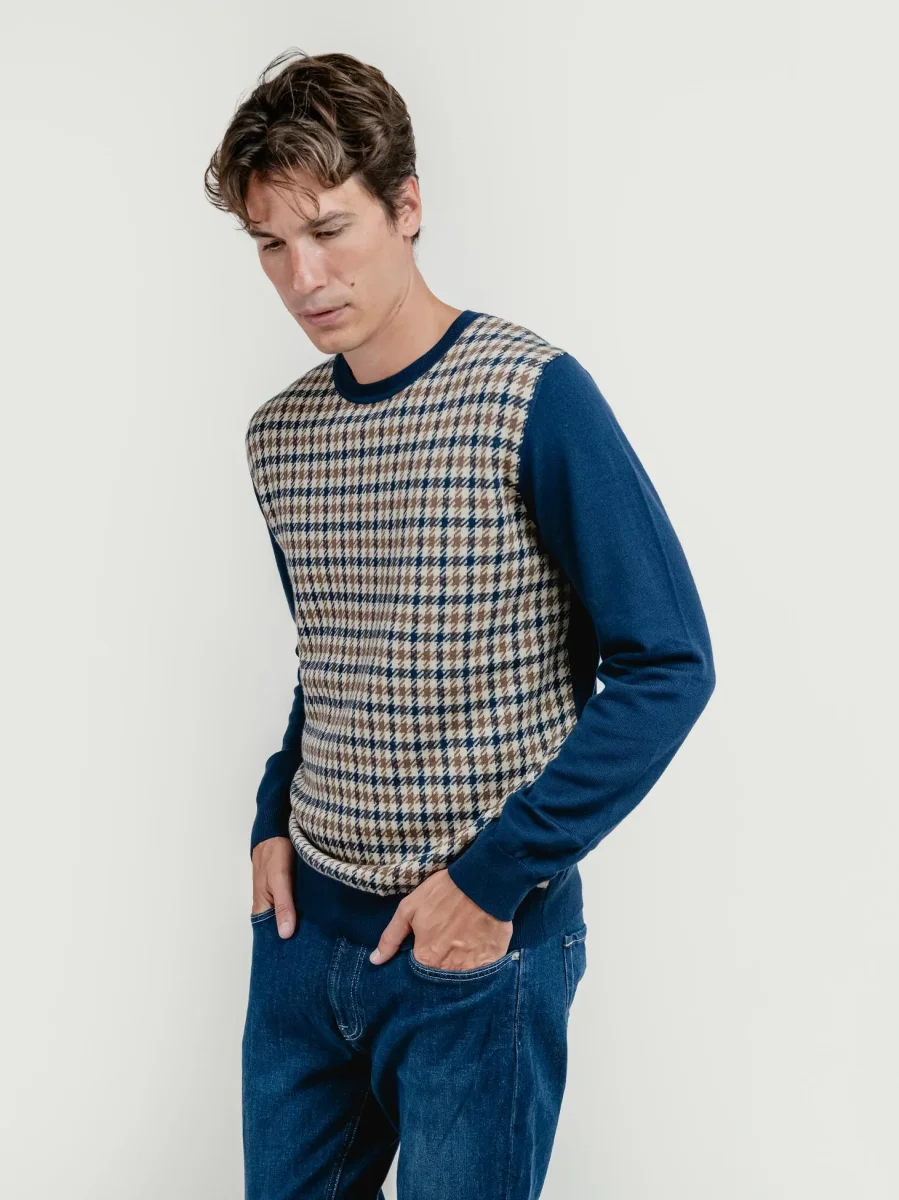 MAGLIA IN LANA CON FANTASIA CLUB CHECK - immagine 3