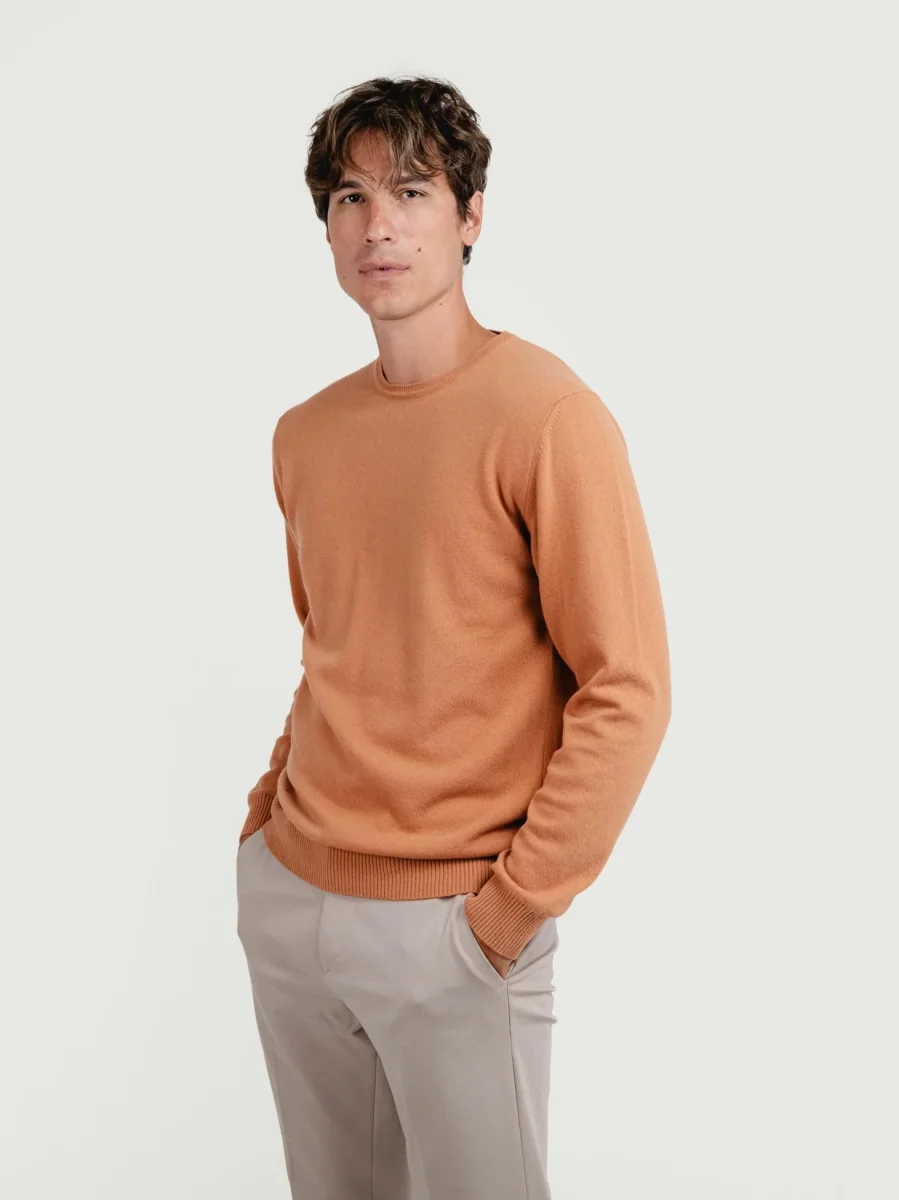 MAGLIA IN LANA MERINO E CASHMERE CANNELLA - immagine 3