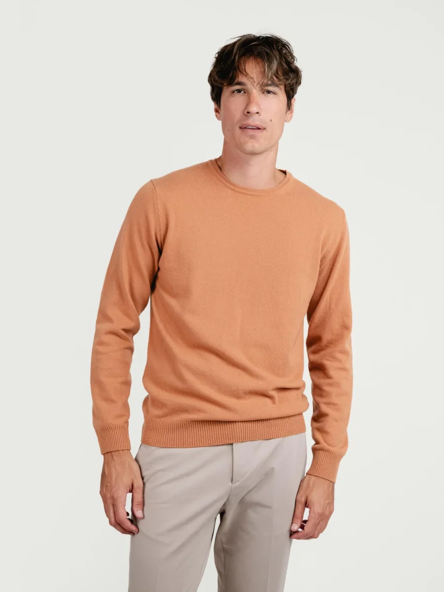 MAGLIA IN LANA MERINO E CASHMERE CANNELLA