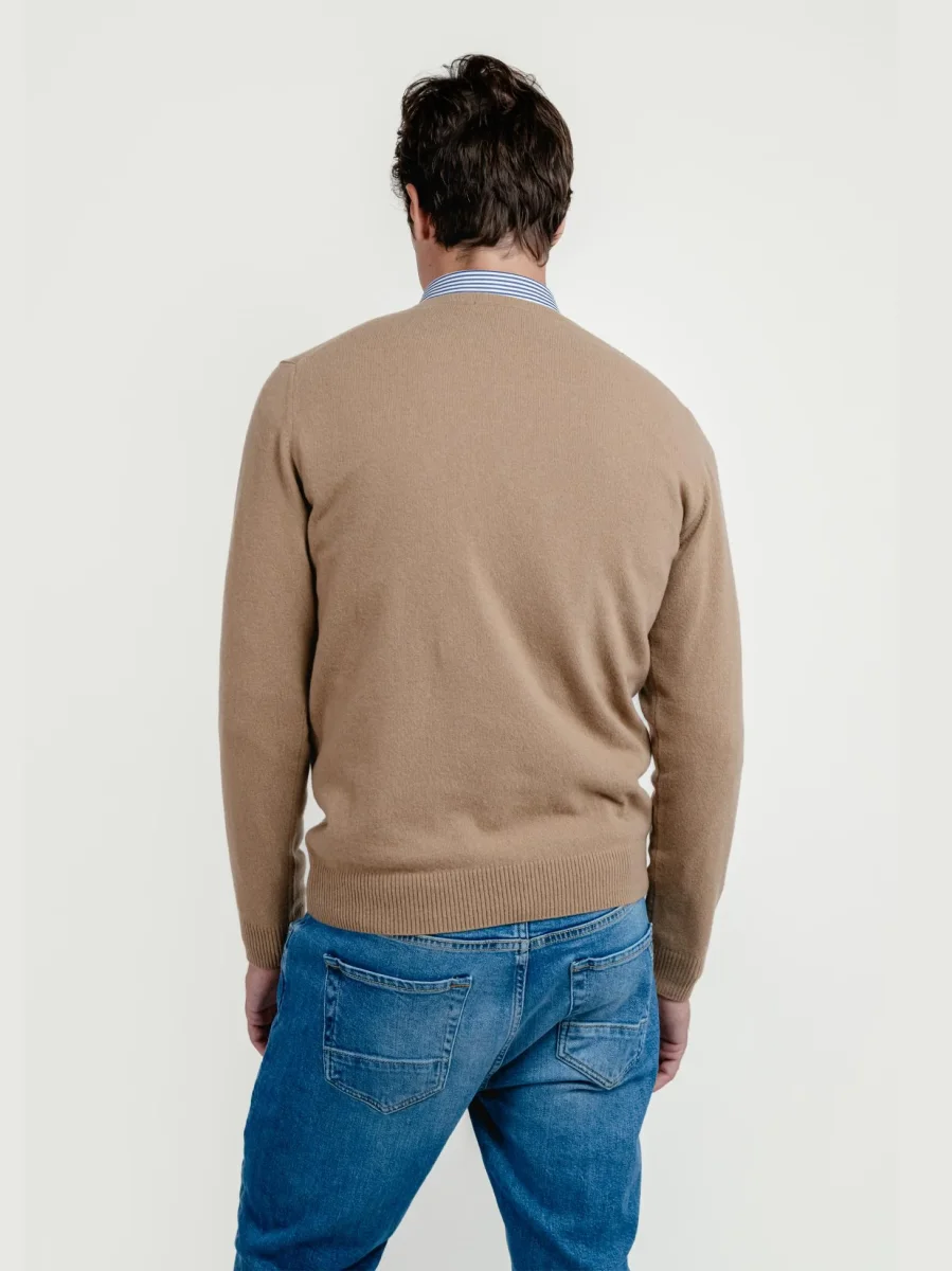 MAGLIA IN LANA MERINO E CASHMERE CARAMELLO - immagine 4