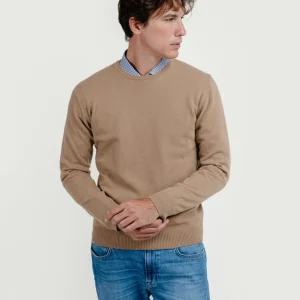MAGLIA IN LANA MERINO E CASHMERE CARAMELLO