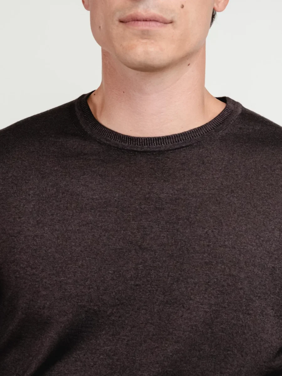 MAGLIA IN LANA MERINO TESTA MORO - immagine 5