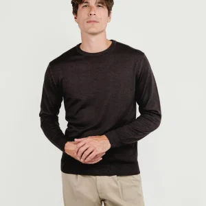 MAGLIA IN LANA MERINO TESTA MORO