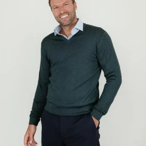 MAGLIA IN LANA MERINO VERDE BOTTIGLIA