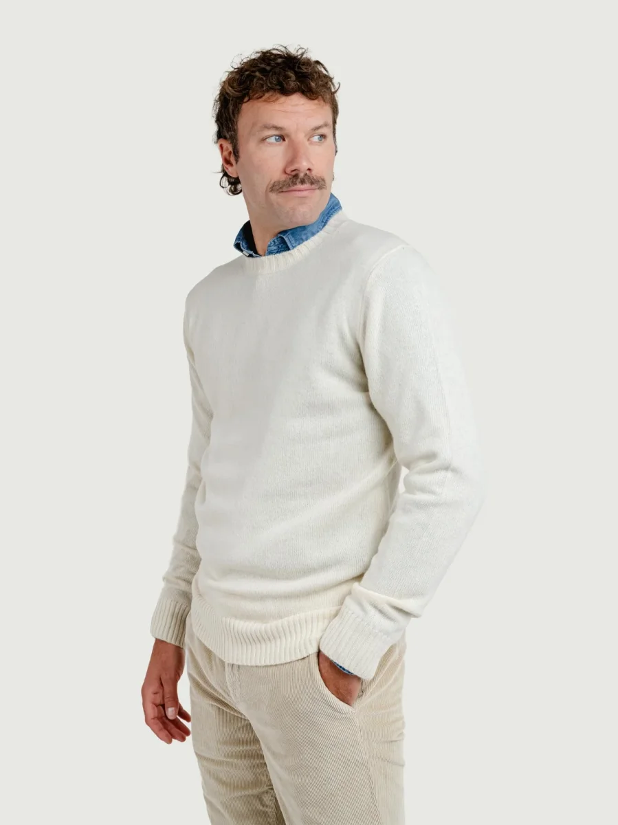 MAGLIONE GIROCOLLO IN LANA COLOR PANNA - immagine 3