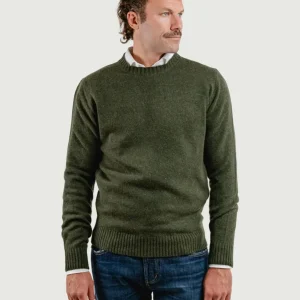 MAGLIONE GIROCOLLO IN LANA VERDE BOSCO