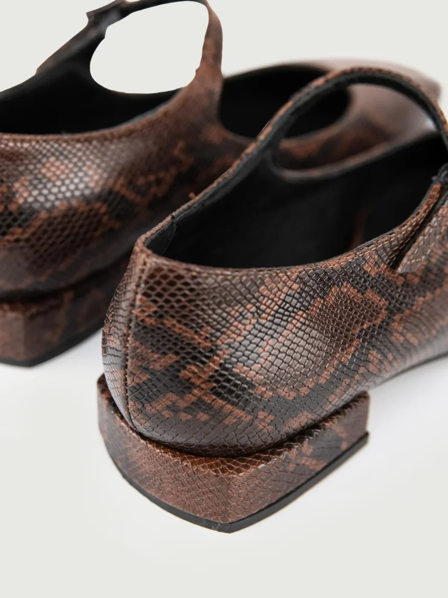 MARY JANE STAMPA PITONE MARRONE - immagine 7