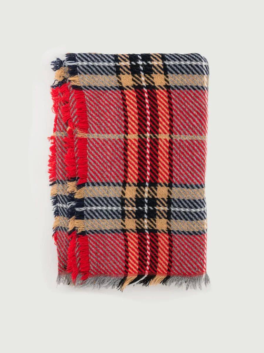 MAXI SCIARPA ROSSA CON FANTASIA SCOZZESE - immagine 3