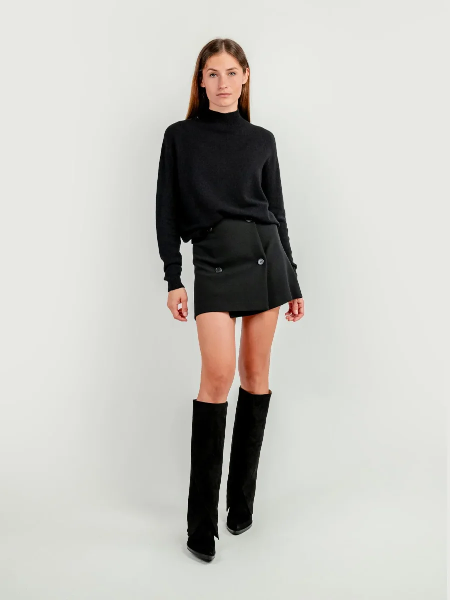 MINIGONNA CON BOTTONI NERA