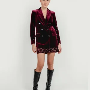 MINIGONNA CON PAILLETTES RUBINO