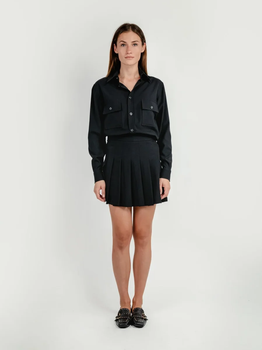 MINIGONNA CON PIEGHE NERA