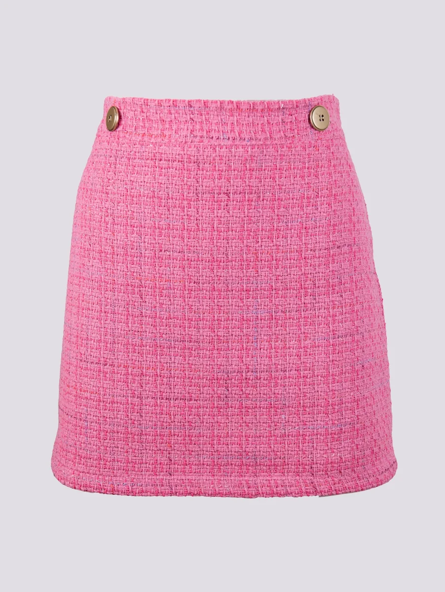 MINIGONNA IN BOUCLE CON BOTTON