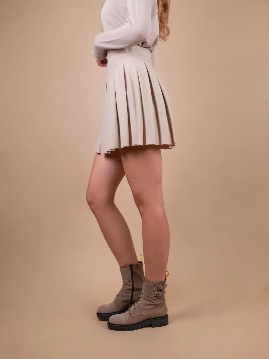 MINIGONNA PLISSETTATA BEIGE - immagine 3