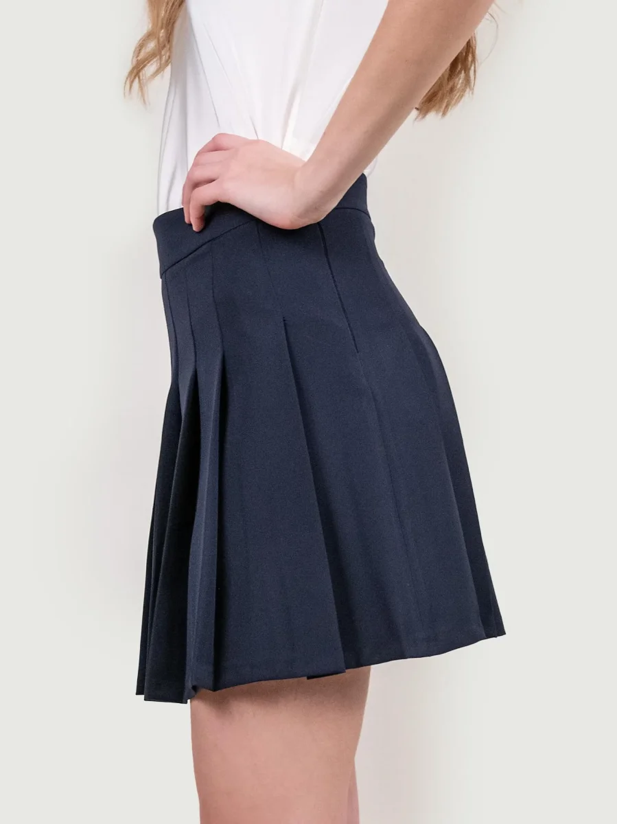 MINI GONNA A PIEGHE BLU - immagine 4