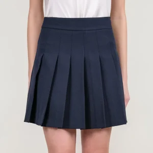 MINI GONNA A PIEGHE BLU