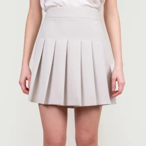 MINI GONNA A PIEGHE PANNA