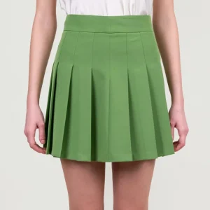 MINI GONNA A PIEGHE VERDE PRATO
