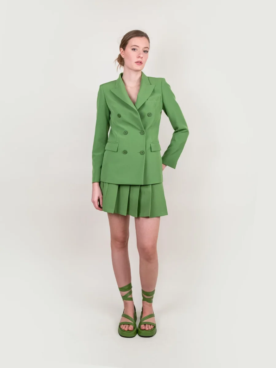 MINI GONNA A PIEGHE VERDE PRATO - immagine 6