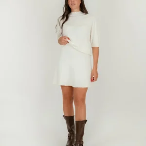 MINI GONNA IN MAGLIA PANNA