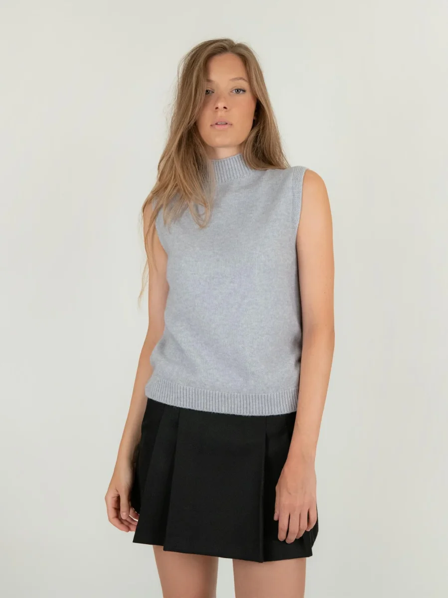 MINI GONNA NERA CON PIEGHE - immagine 3