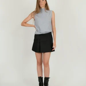 MINI GONNA NERA CON PIEGHE