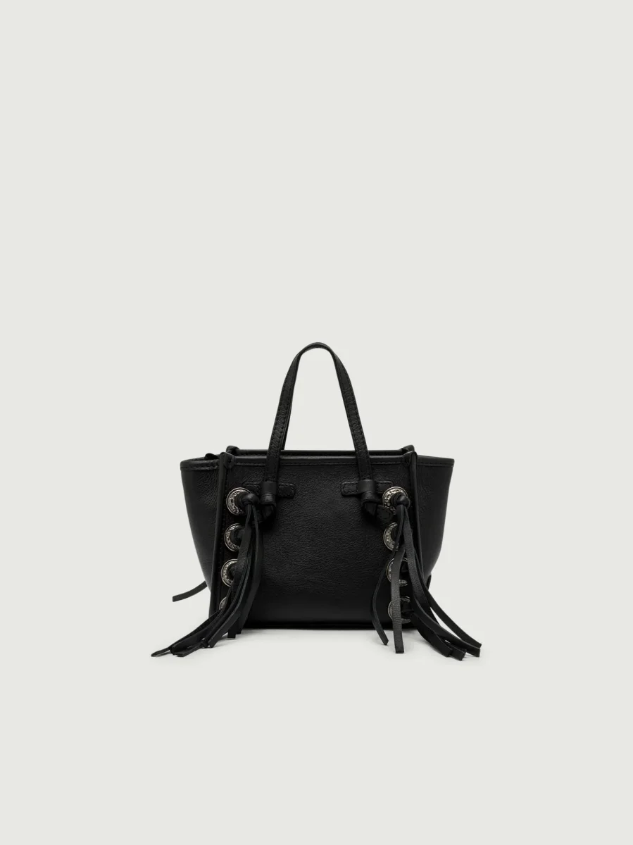 MISS MARCELLA CON FRANGE IN PELLE NERA