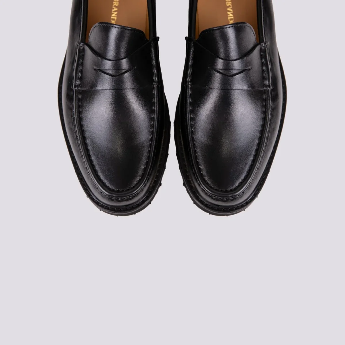 MOCASSINO CARRO ARMATO IN PELLE NERA - immagine 4