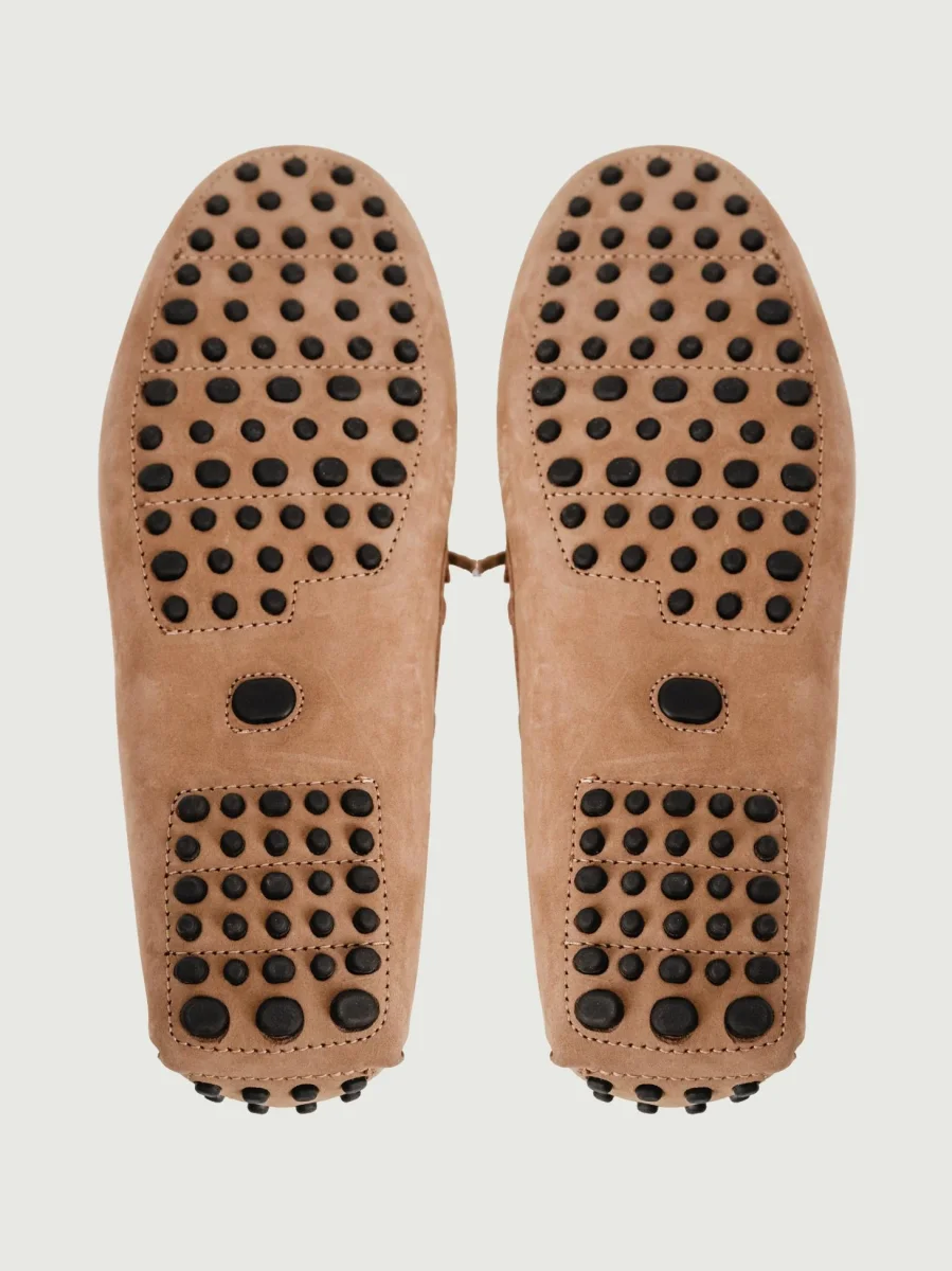 MOCASSINO CON GOMMINI IN CAMOSCIO BEIGE - immagine 7