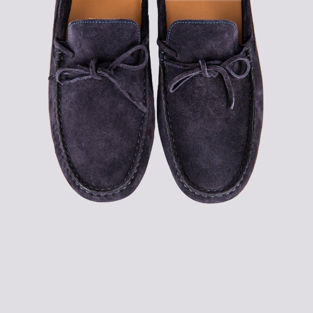 MOCASSINO CON GOMMINI IN CAMOSCIO BLU SCURO - immagine 4