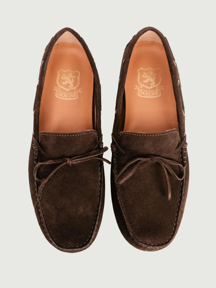 MOCASSINO CON GOMMINI IN CAMOSCIO TESTA MORO - immagine 5