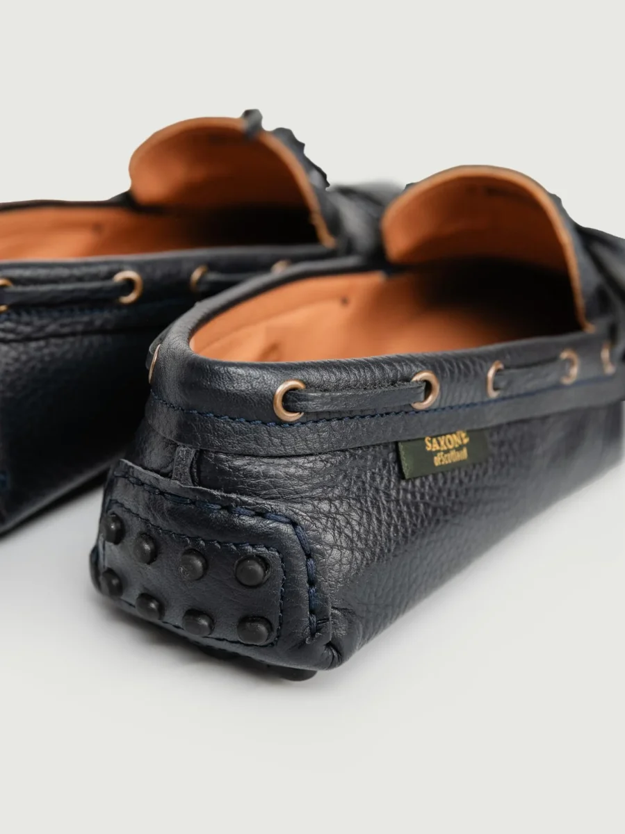 MOCASSINO CON GOMMINI IN PELLE BLU - immagine 6