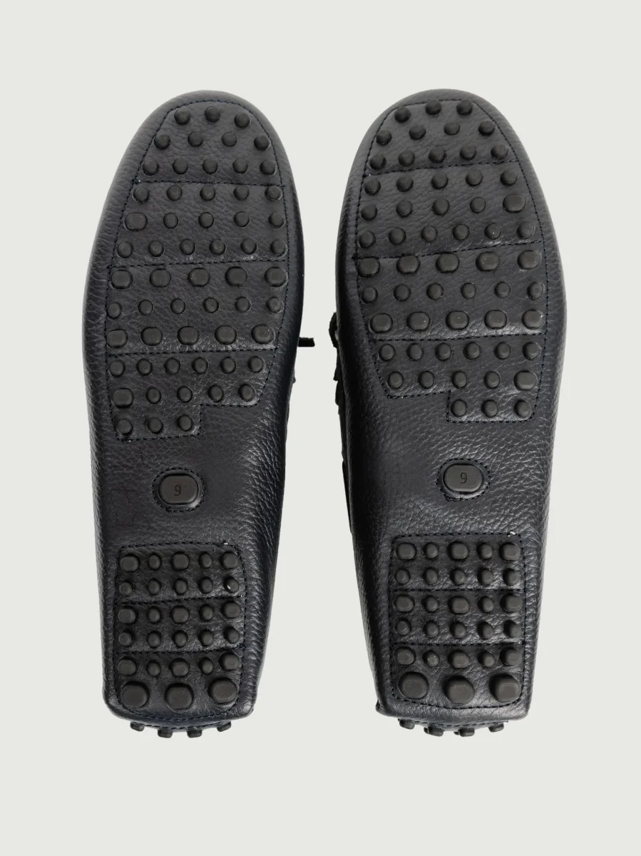 MOCASSINO CON GOMMINI IN PELLE BLU - immagine 7