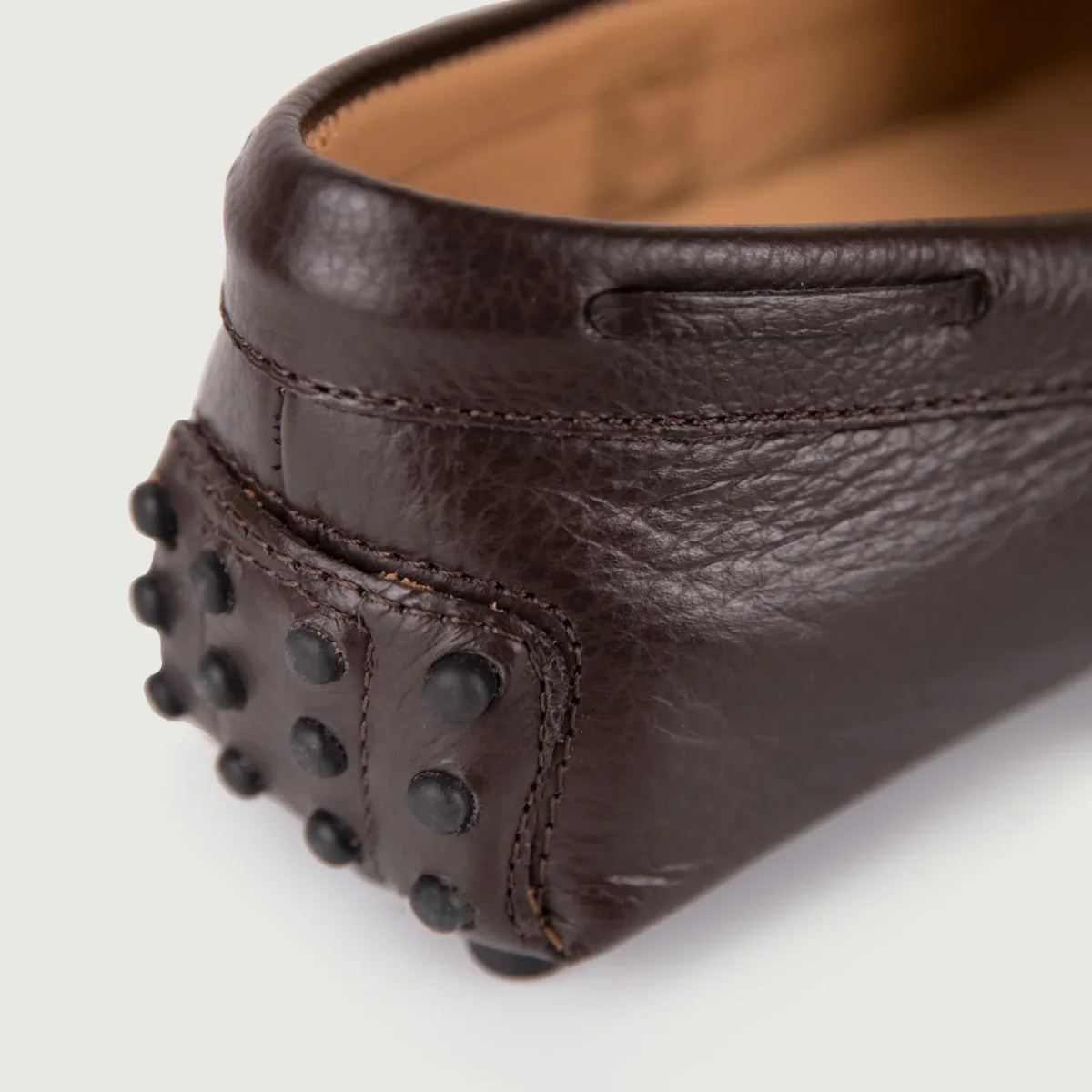 MOCASSINO CON GOMMINI IN PELLE MARRONE - immagine 6