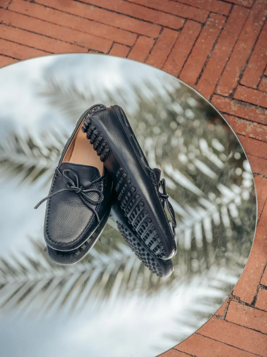 MOCASSINO CON GOMMINI IN PELLE NAVY - immagine 7