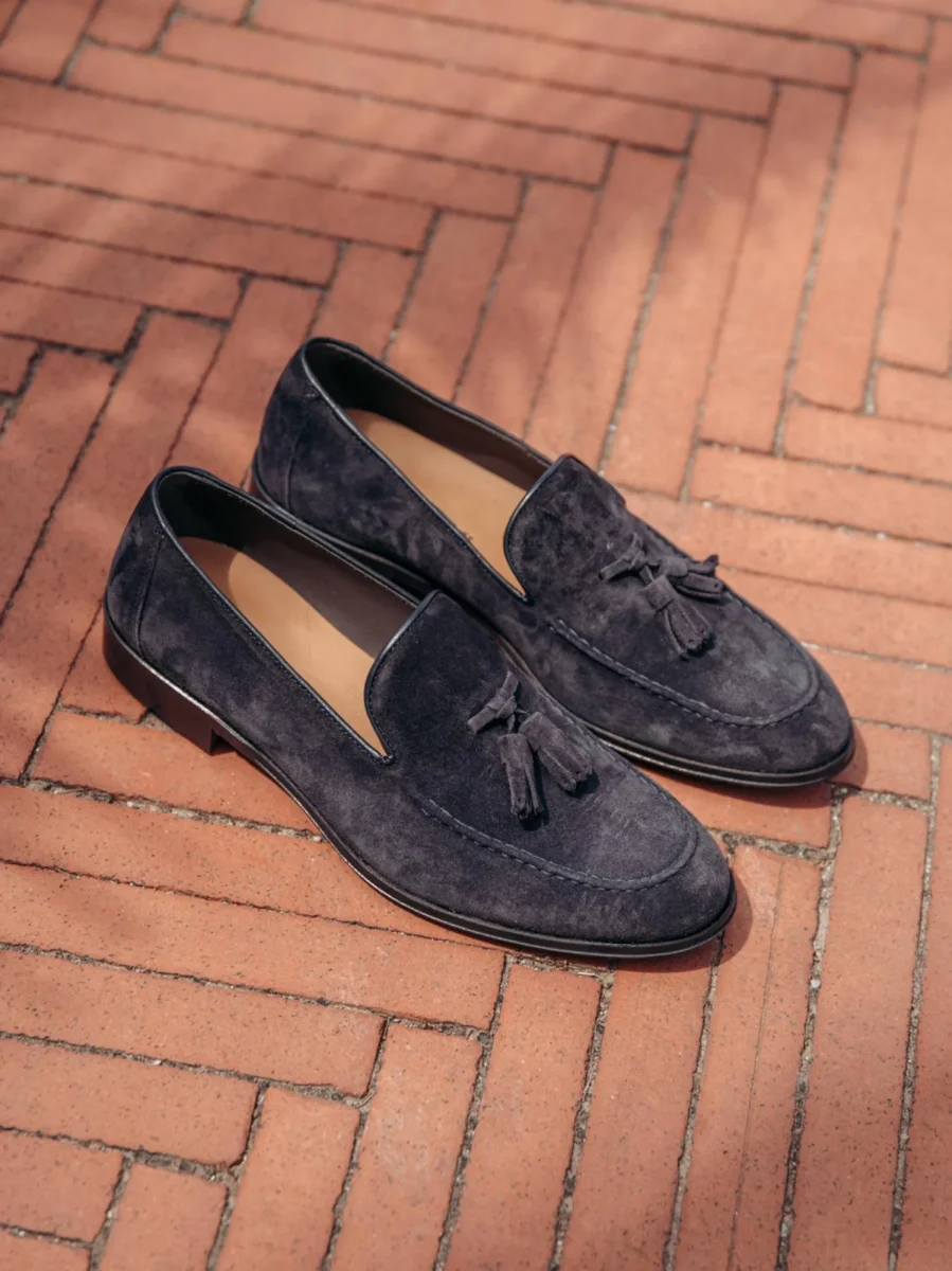 MOCASSINO CON GOMMINI IN PELLE NAVY - immagine 8
